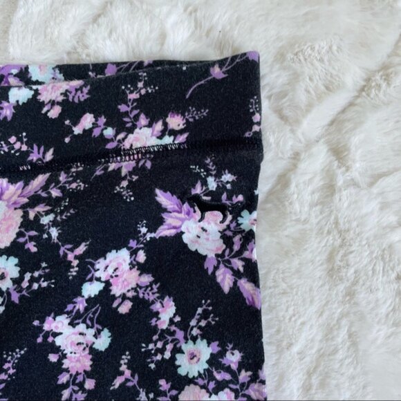 Victoria’s Secret PINK | Black Floral Print Leggings | Size Medium - Picture 5 of 12